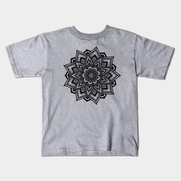 Mandala series- # 2 - Embroidered lotus Kids T-Shirt by Klumbsykay